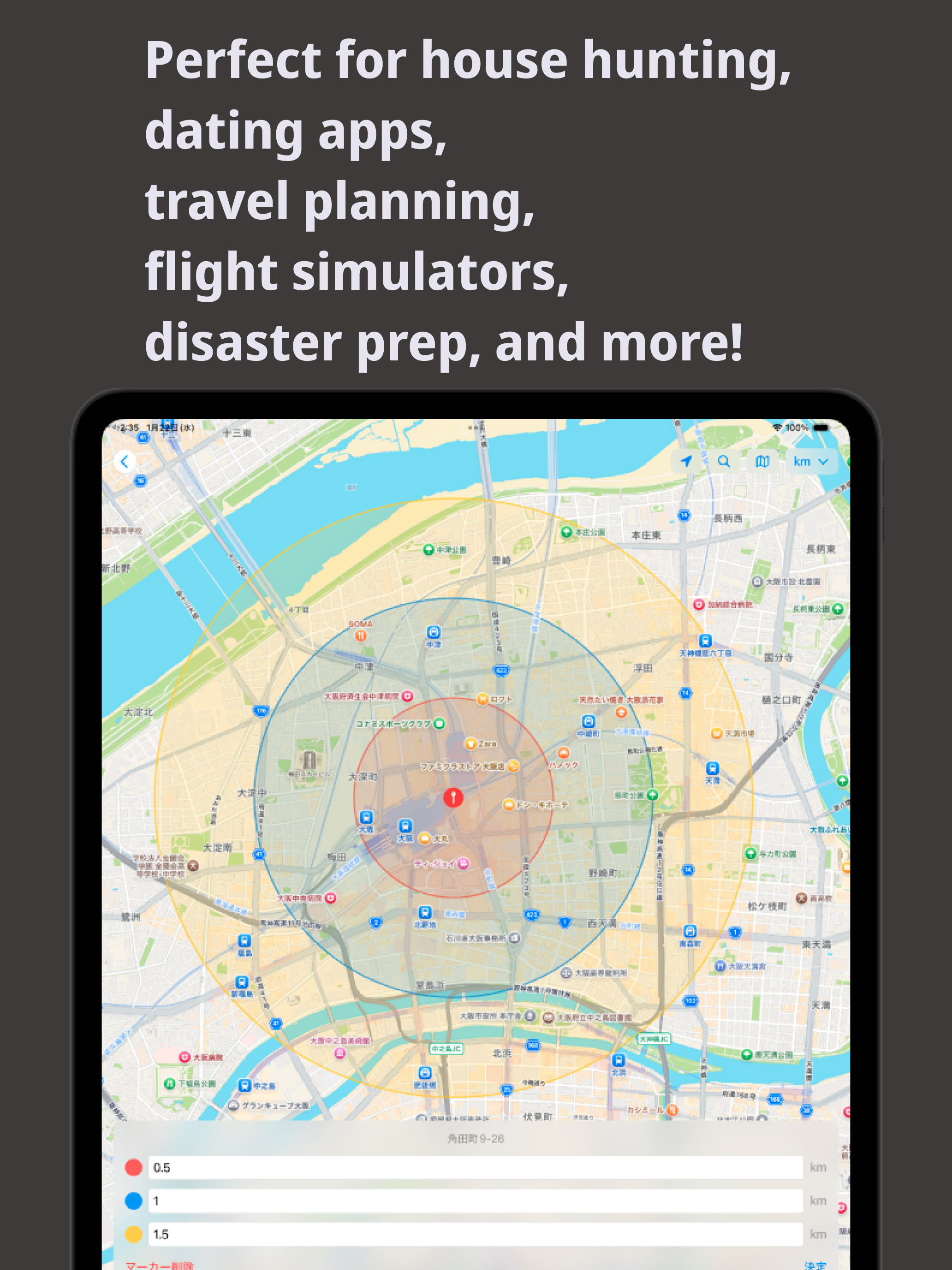 Radius On Map: Draw Circles
