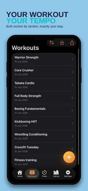 Workout Planner - Pure Tempo screenshot 1