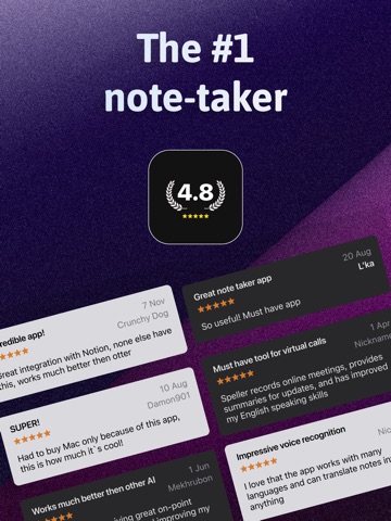 Spellar: AI Meeting Note Taker iPad screenshot