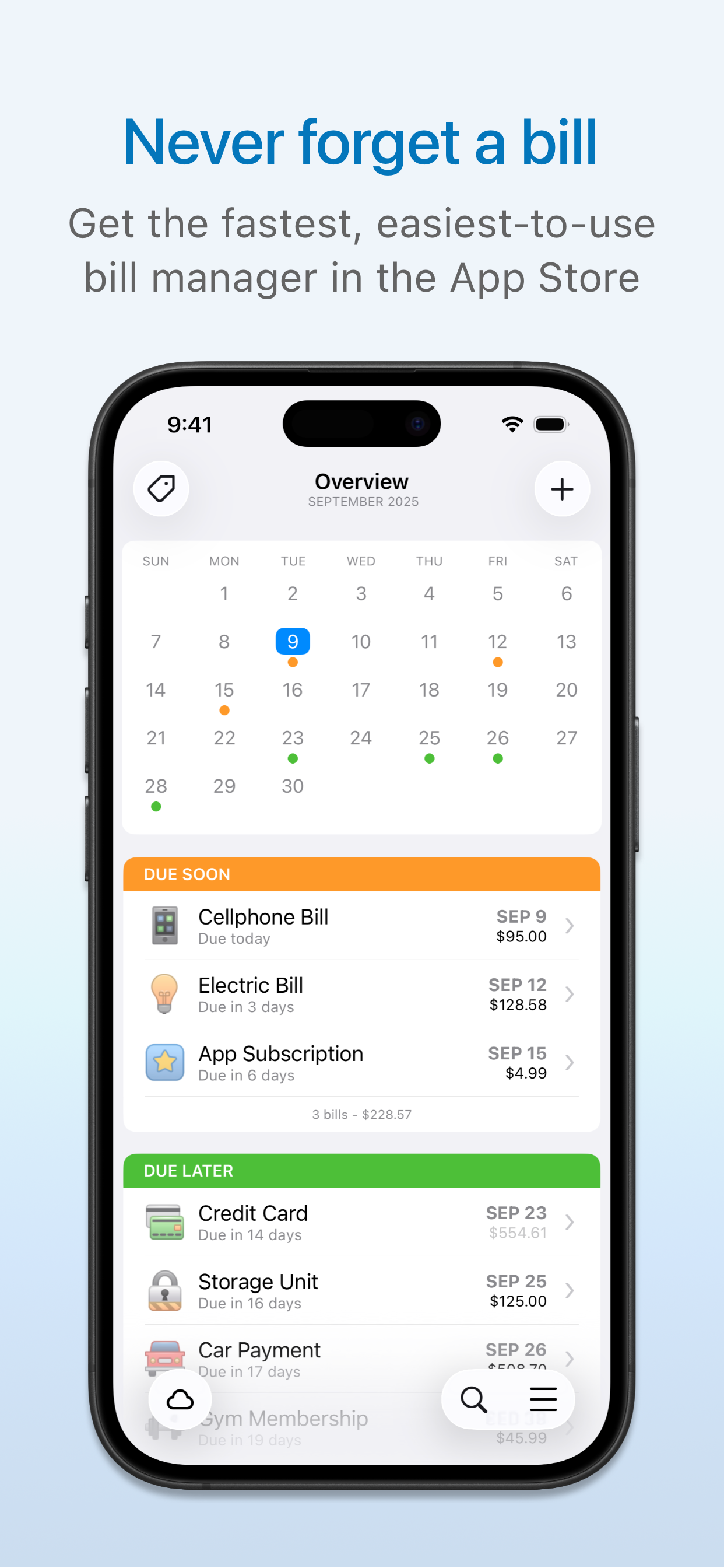 Chronicle - Bill Organizer