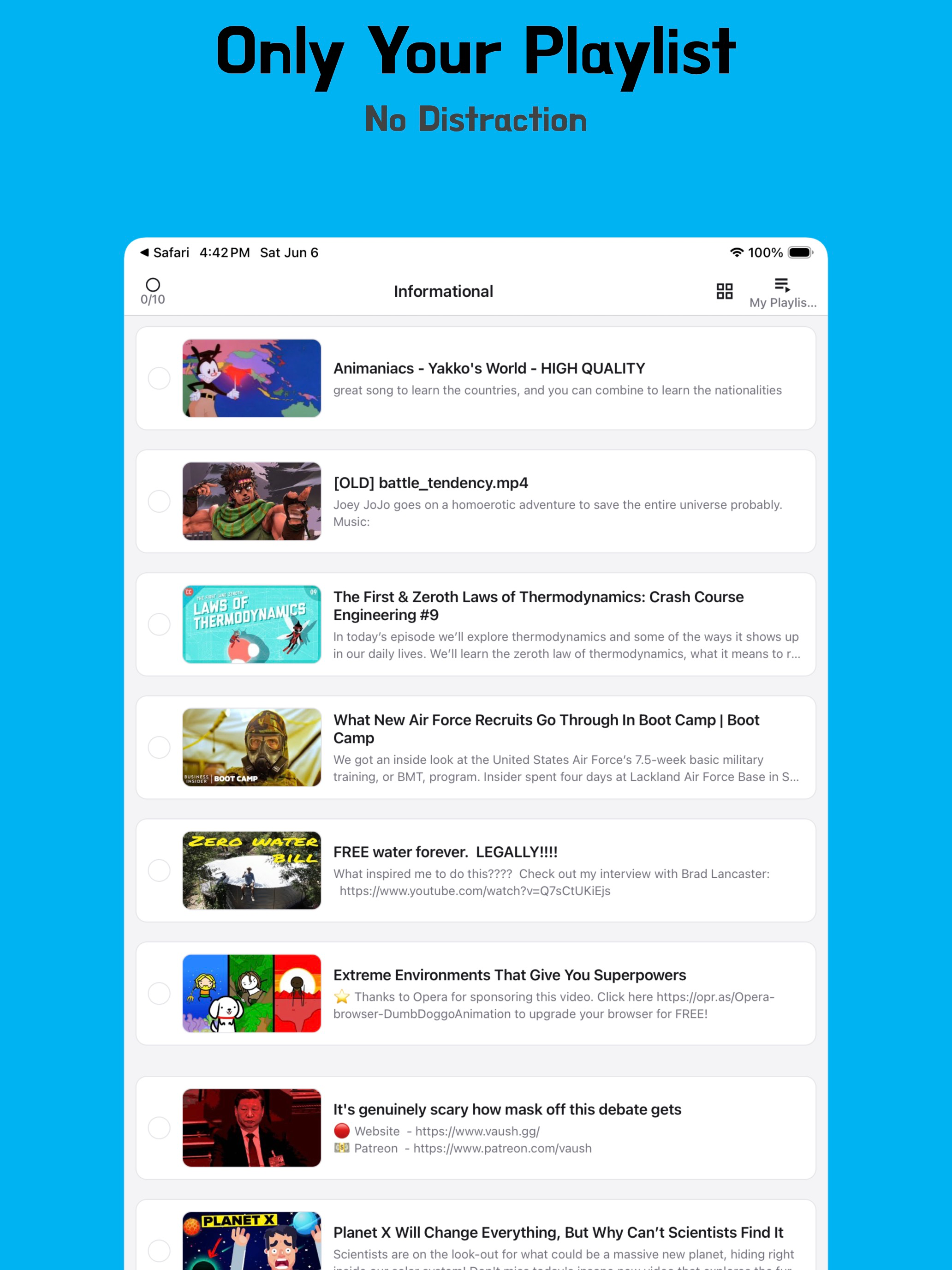 TubeToDo — Focused Video Lists