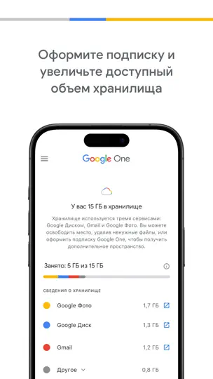 Скриншот Google One на iPhone 3