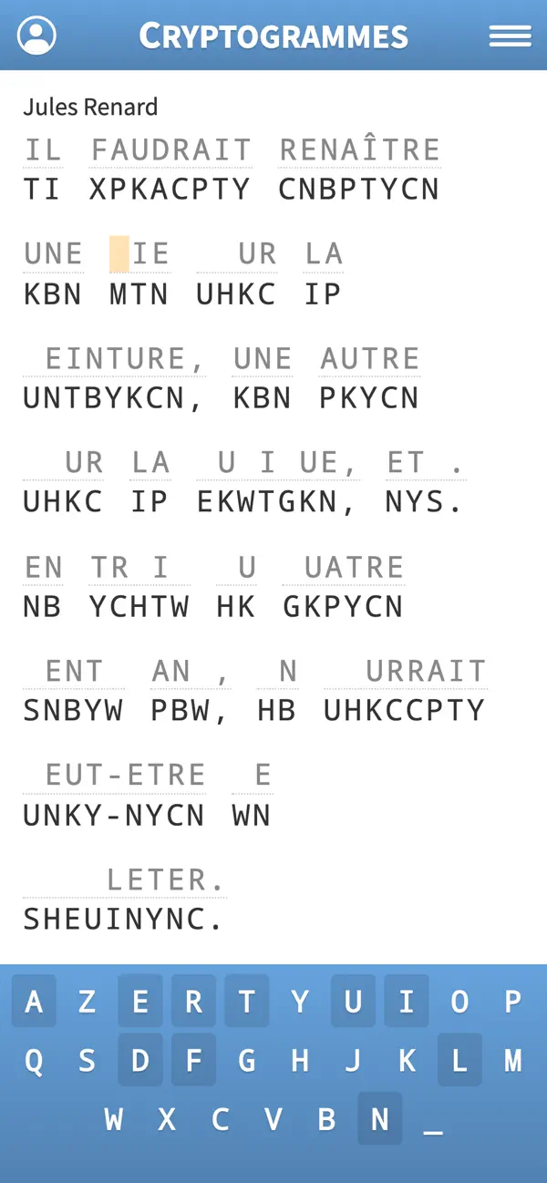 Screenshot #1 pour Cryptogramme