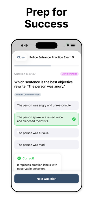 Police Exam Prep App Screenshot 6 of 8