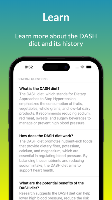 DASH Diet: Reduce Hypertension iPhone screenshot 5 - Food & Drink app