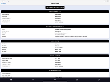 Tedi HSRP Admin App iPad screenshot