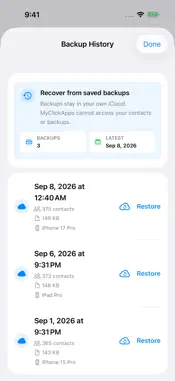 Cloude - Contacts Backup screenshot 2