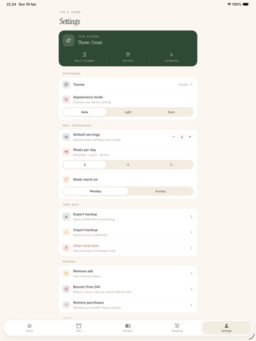 Larder: Meal Planner iPad screenshot