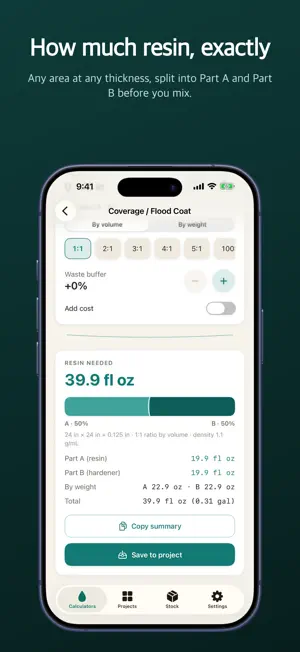 Meniscus: Resin Calculator screenshot 1