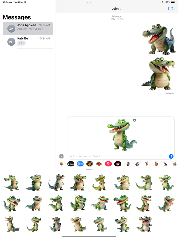 Screenshot #6 pour Grinning Crocodile Stickers