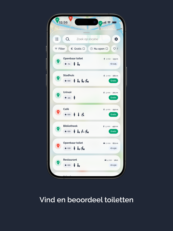 HogeNood - vind toiletten iPad screenshot 1