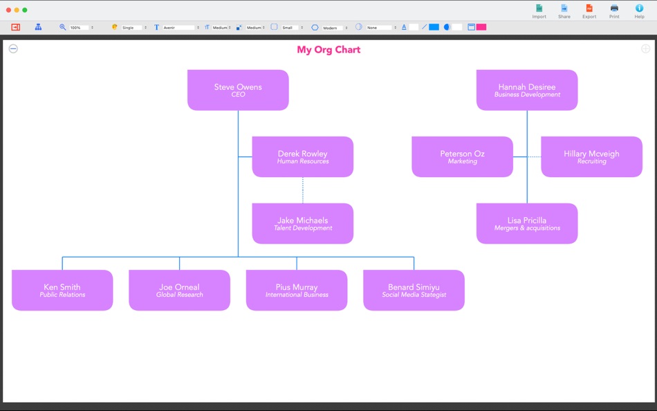 #5. Org Chart Maker (macOS) بواسطة: IW Technologies LLC