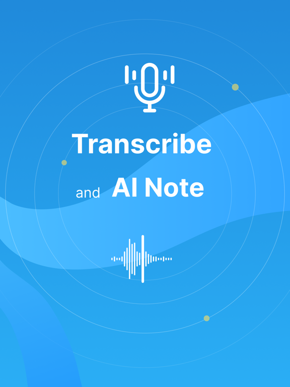 Transcribe Now - AI Note Taker iPad screenshot 1 - Productivity app