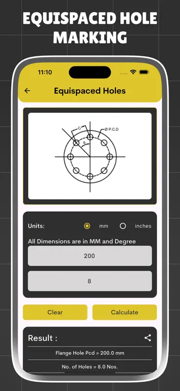 Flange Hole Marker Calculator screenshot 5 of 5