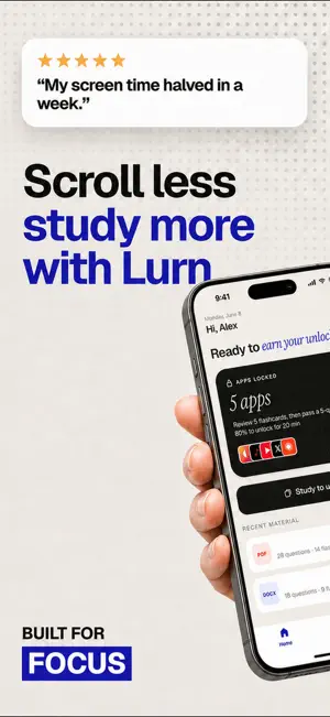 Lurn: AI Study lock screenshot 1
