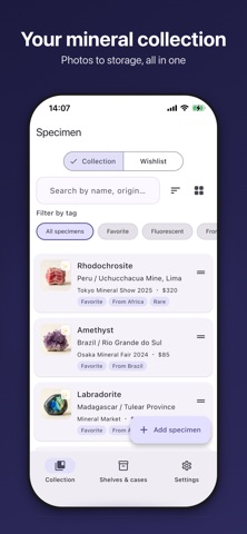 Specimen Log iPhone screenshot