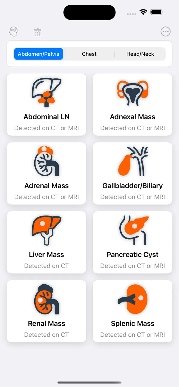 Screenshot #1 pour Incidentaloma CT / MRI Guide
