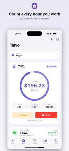 Talvo: Work & Pay Tracker Screenshot 2 of 4