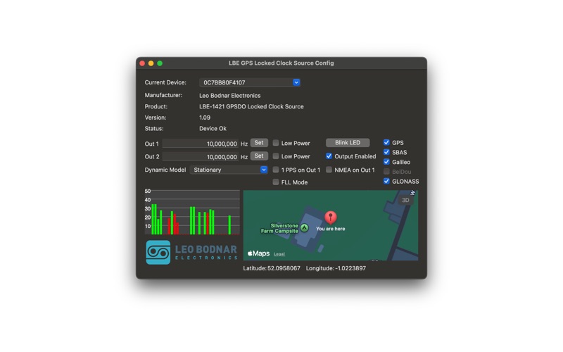 GPS Locked Clock Source Config app screenshot