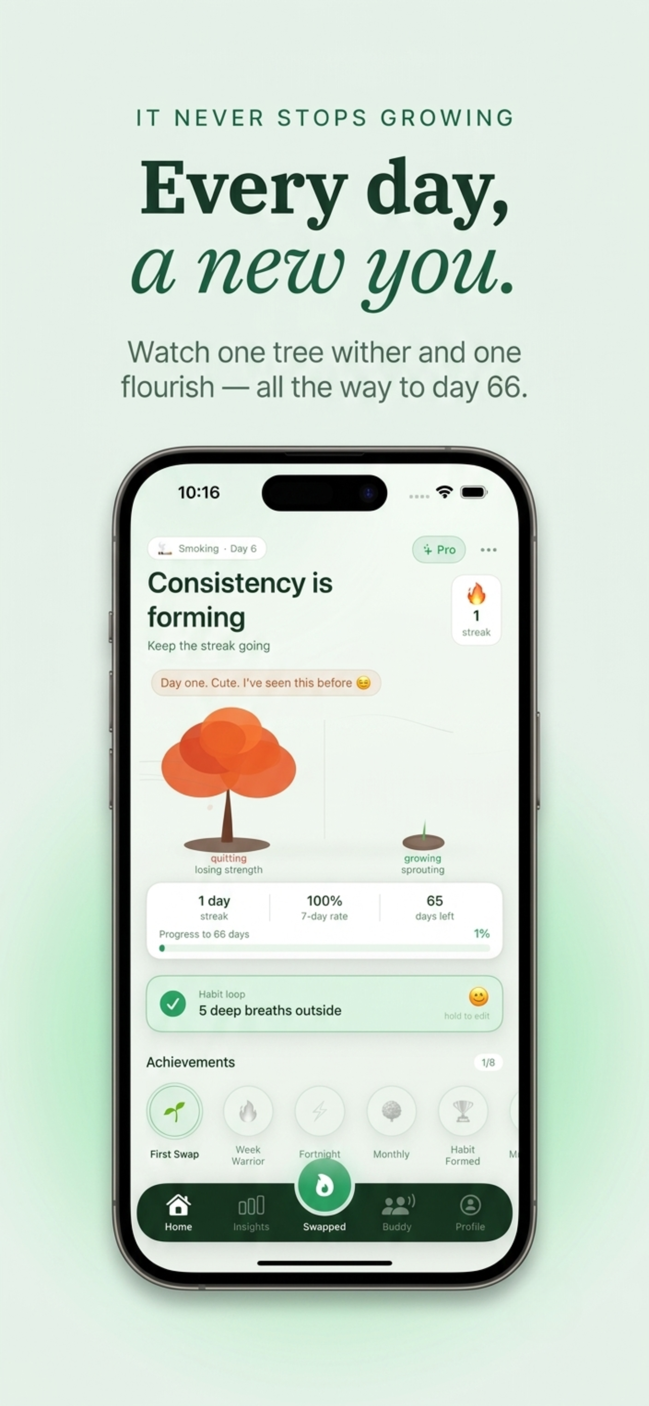 Swap & Grow: Quit Bad Habits screenshot 2