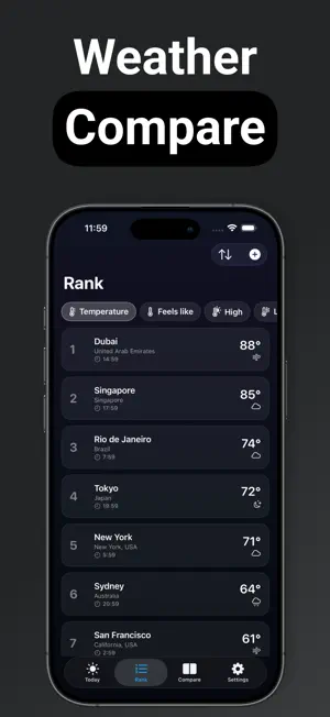 Weather Compare - Cold Day screenshot 1