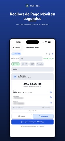 QueTasa screenshot