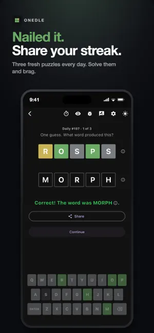 Onedle - One Guess Word Game screenshot 3