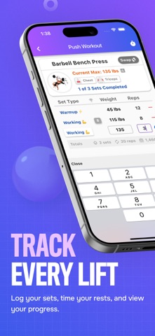 Bench Gym Log: Workout Tracker iPhone screenshot