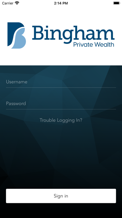 Bingham Private Wealth app screenshot
