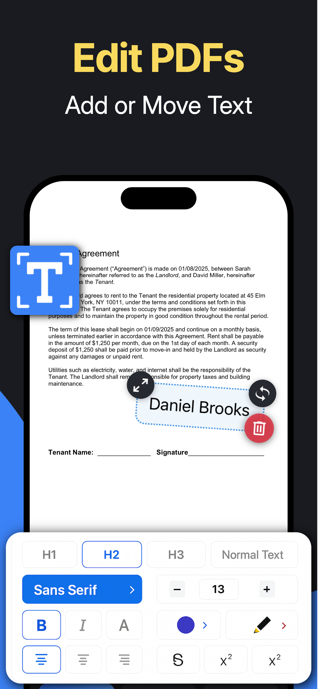 Add Text to PDF - Fill Forms