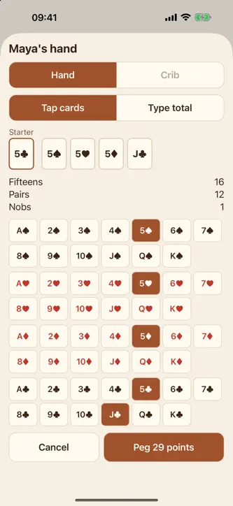 Fifteen Two: Cribbage Board screenshot 2