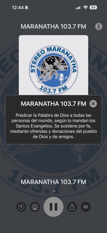 Stereo Maranatha 103.7 FM iPhone screenshot