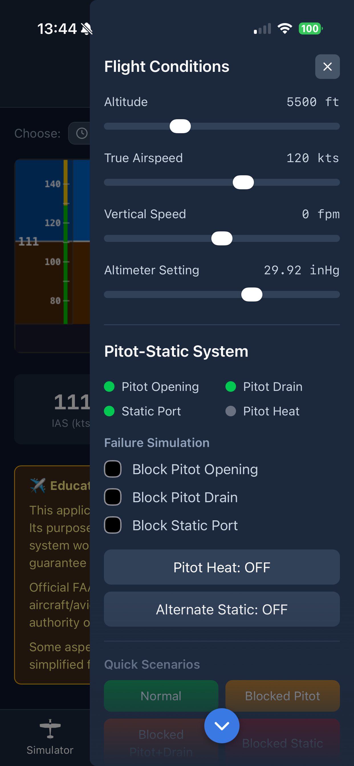 Pitot-Static Trainer screenshot 2
