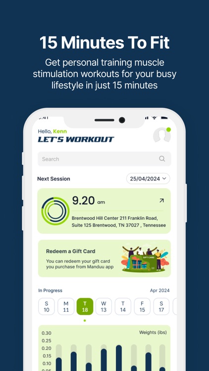 Manduu Client App: EMS Fitness