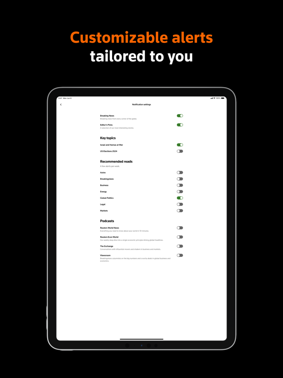 Reuters News iPad app afbeelding 5