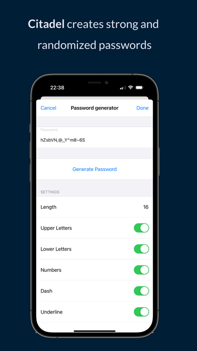 Citadel Password Manager Screenshot
