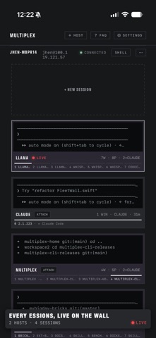 Multiplex — SSH tmux Terminal 스크린샷 1