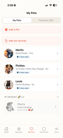 Chunk: Pet Adoption & Health iPhone screenshot