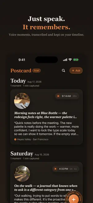 Postcard - Voice Journal screenshot 1