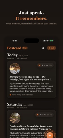 Postcard - Voice Journal Screenshot 1 of 7