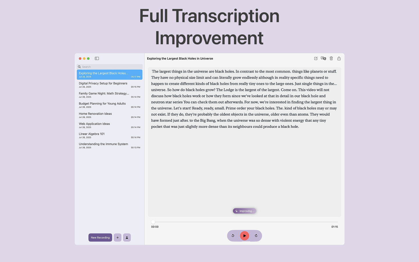 Tensha: Live Transcribe