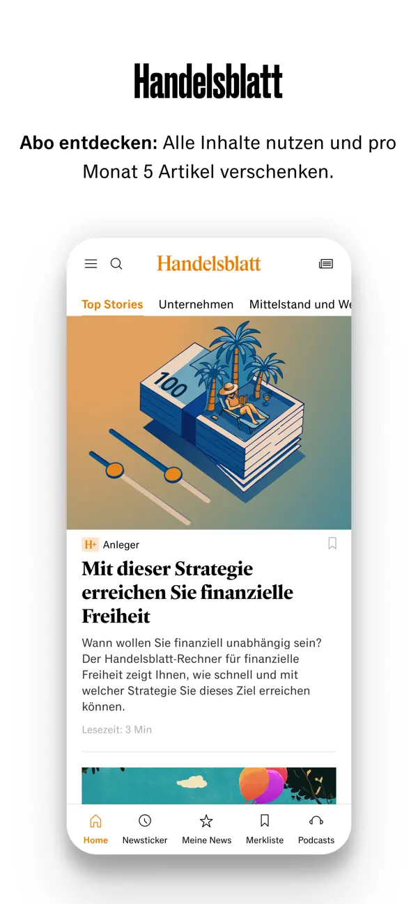 Screenshot #1 pour Handelsblatt - Nachrichten