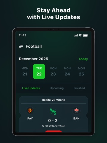 Live Football TV: Soccer Score iPad screenshot