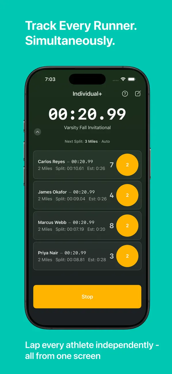 Screenshot #2 pour StopWatch for Cross Country