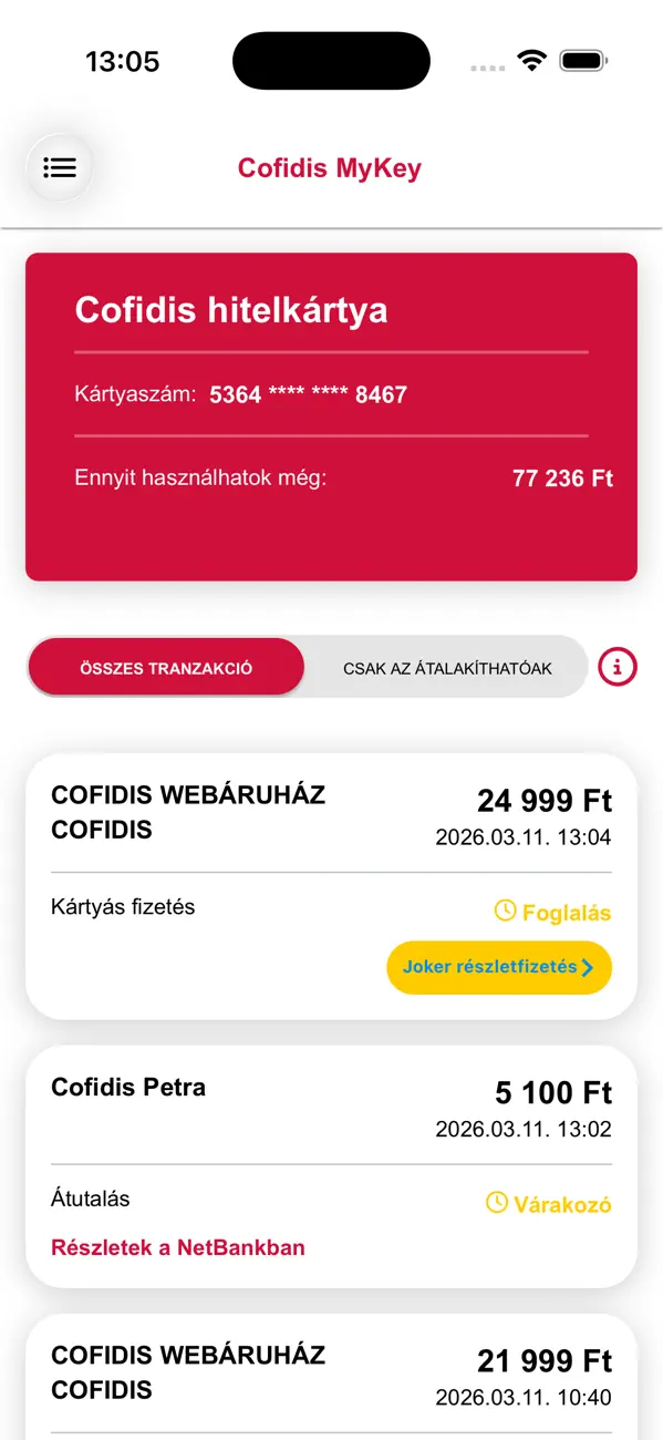 Screenshot #1 pour Cofidis MyKey