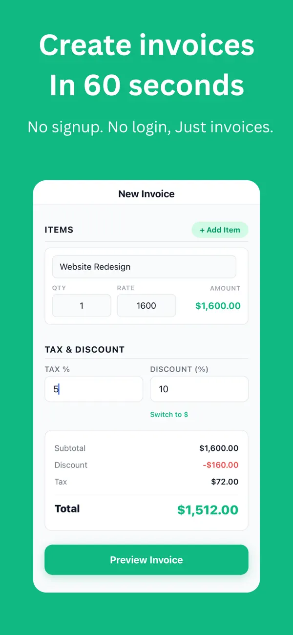 Screenshot #1 pour QuickInvoice - Invoice Maker