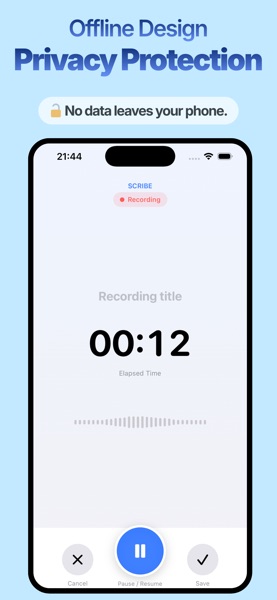 【图】Scribe AI – 离线录音语音转文字·智能实时转录识别(截图2)