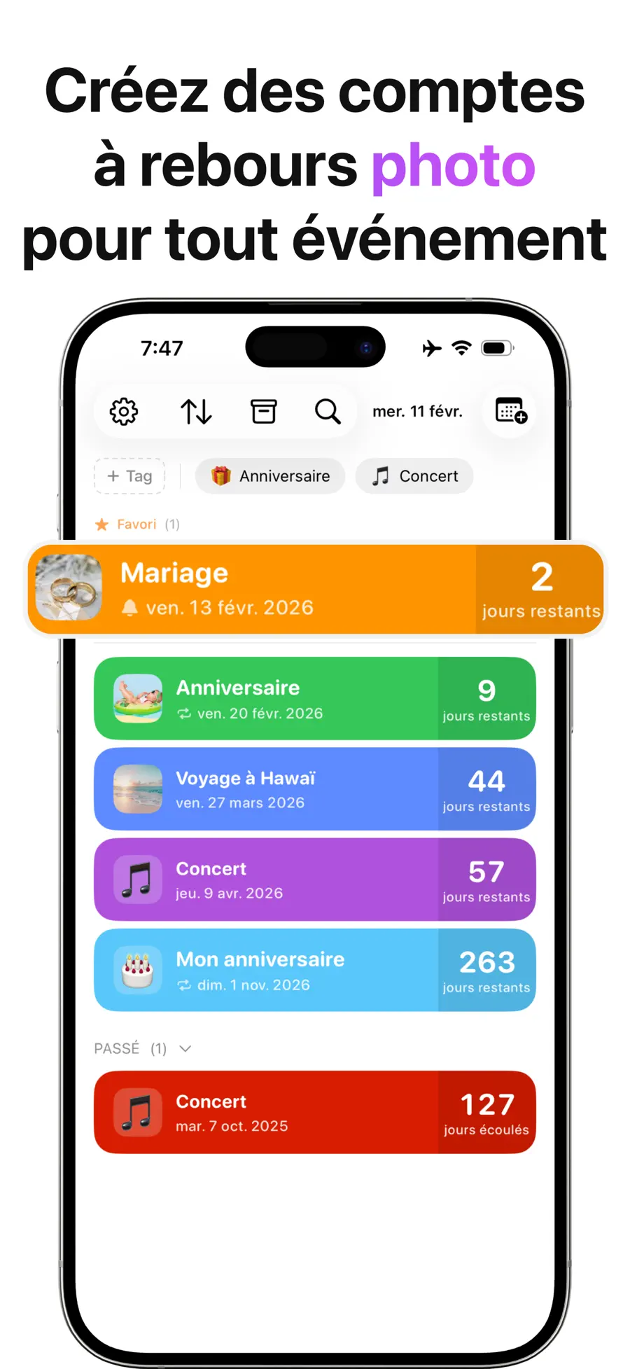 Compte à Rebours Widget + screenshot 1