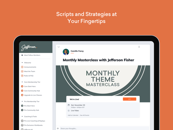 Jefferson Fisher iPad screenshot 1 - Social Networking app