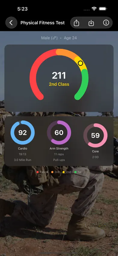Fitness Calc for Marines screenshot 5
